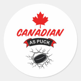 Canadees als Puck Ronde Sticker