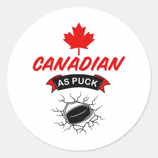 Canadees als Puck Ronde Sticker (Voorkant)