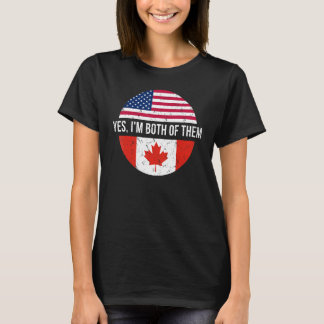 Canadees Amerikaan Ja, ik ben beiden in staat T-shirt