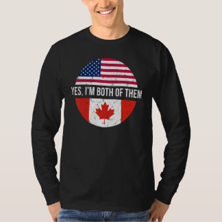 Canadees Amerikaan Ja, ik ben beiden in staat T-shirt