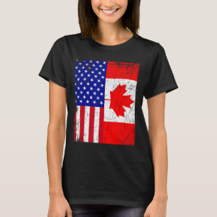 Canadees-Amerikaans Shirt Vlag van Canada op 4 jul
