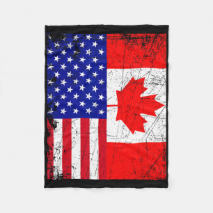 Canadees-Amerikaans Shirt Vlag van Canada op 4 jul Fleece Deken