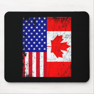 Canadees-Amerikaans Shirt Vlag van Canada op 4 jul Muismat