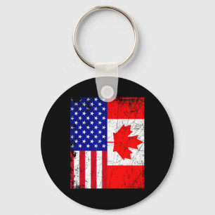 Canadees-Amerikaans Shirt Vlag van Canada op 4 jul Sleutelhanger