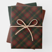 Canadees aple Leaf Tartan Wrapping Paper (In situ)
