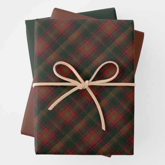 Canadees aple Leaf Tartan Wrapping Paper (In situ)