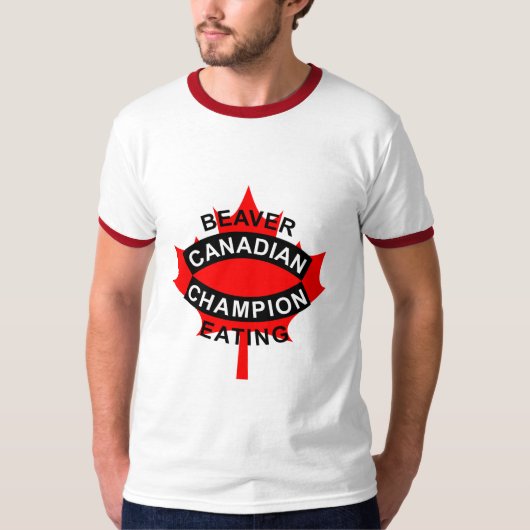 Canadees Beaver Eating Champion T-shirt (Voorkant)