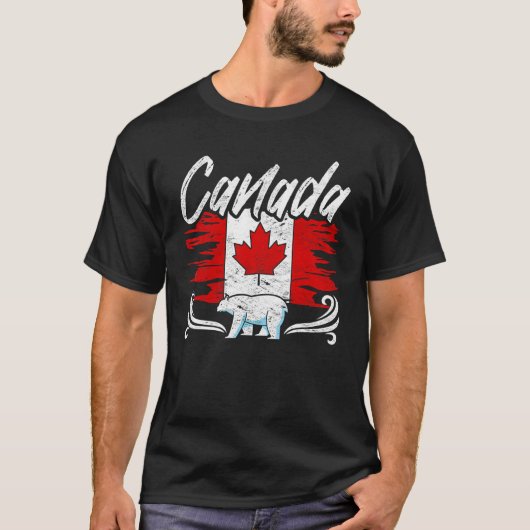 Canadees Beer met lakkaple Leaf Polar T-shirt (Voorkant)