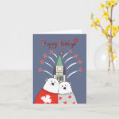 Canadees beer van het kunstpolair Folk Kaart (Gele Bloem)