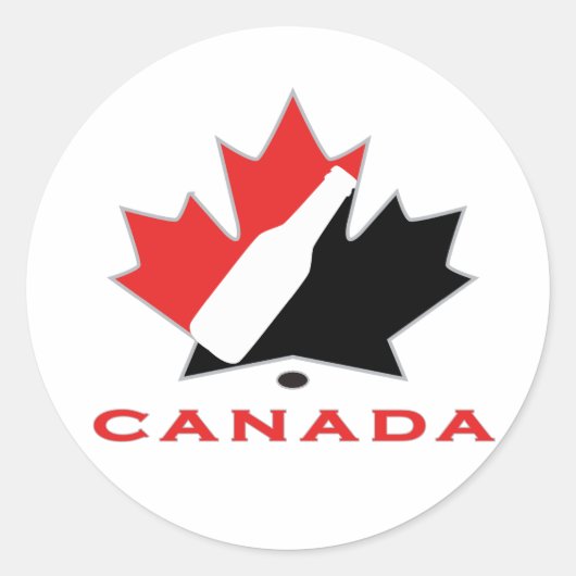 Canadees Bierteam Ronde Sticker (Voorkant)