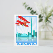 Canadees Biplane over Toronto Retro-ontwerp Briefkaart (Staand voorkant)