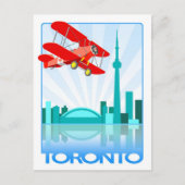 Canadees Biplane over Toronto Retro-ontwerp Briefkaart (Voorkant)
