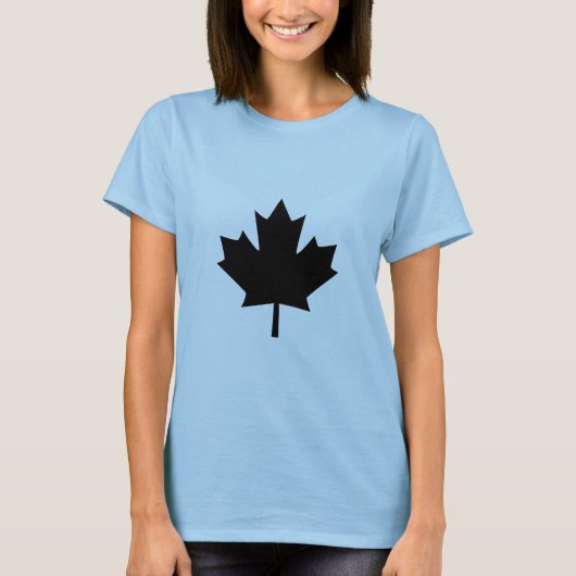 Canadees bladerontwerp voor zwarte aple t-shirt (Voorkant)