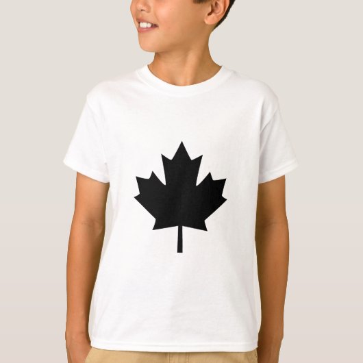 Canadees bladerontwerp voor zwarte aple t-shirt (Voorkant)