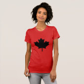 Canadees bladerontwerp voor zwarte aple t-shirt (Voorkant volledig)