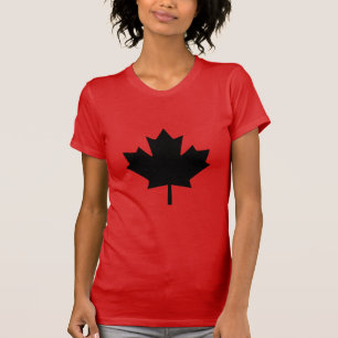 Canadees bladerontwerp voor zwarte aple t-shirt