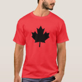 Canadees bladerontwerp voor zwarte aple t-shirt (Voorkant)