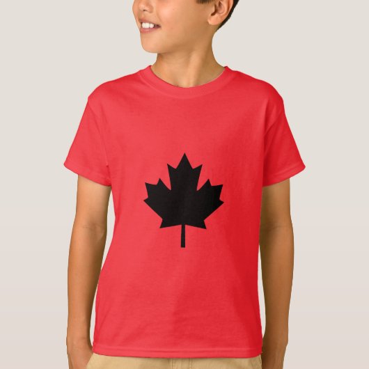 Canadees bladerontwerp voor zwarte aple t-shirt (Voorkant)