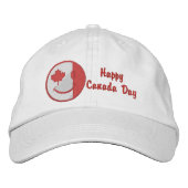 Canadees blij gezicht geborduurd pet (Voorkant)