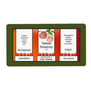 Canadees bliksetiket voor tomatenpuin etiket