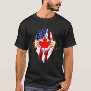 Canadees bloed binnen mij Amerikaanse vlag T-shirt
