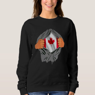 Canadees bloed in me Maple Leaf Canada Flag Ch Trui