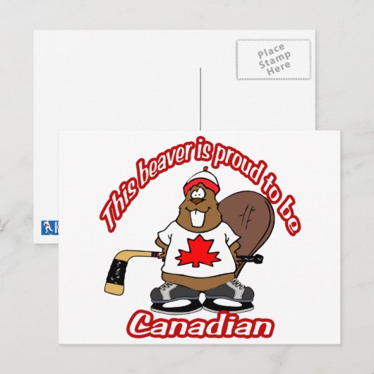 Canadees Briefkaart Beaver (Voorkant / Achterkant)