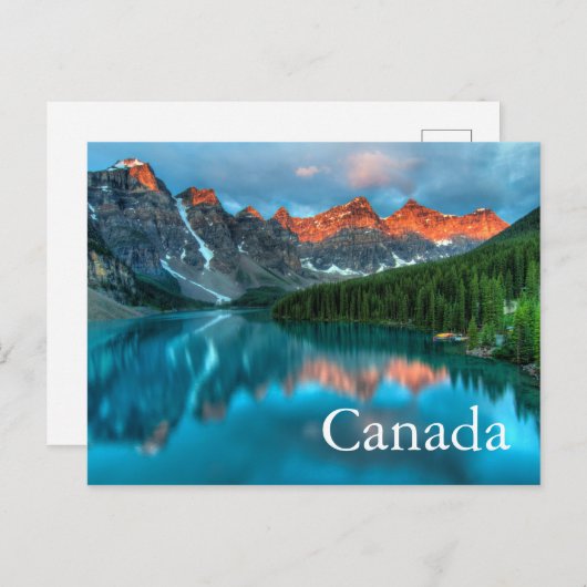 Canadees Briefkaart van het Banff-meer van Canada (Voorkant / Achterkant)