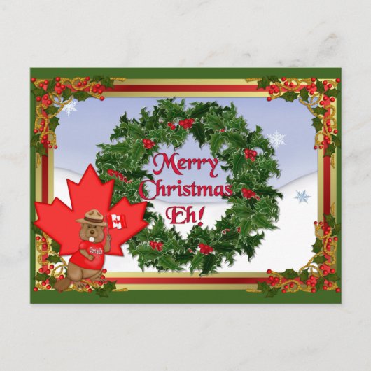 Canadees Briefkaart voor Kerstmis (Voorkant)