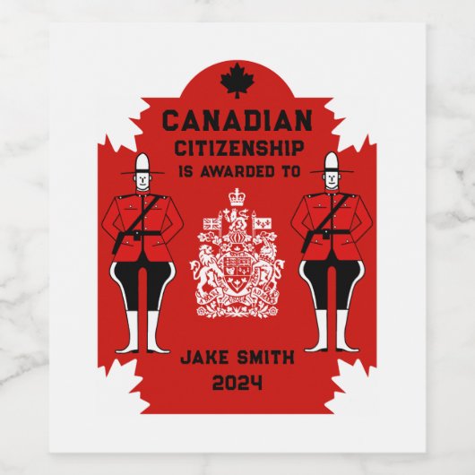 Canadees Burgerschap Viering Gift Wijn Etiket (Enkel label)