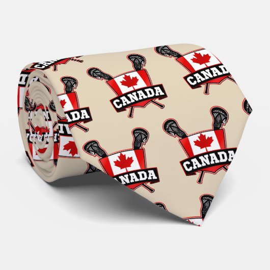 Canadees Canada Vlag Lacrosse Stropdas (Opgerold)