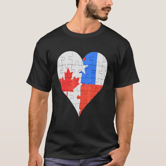 Canadees Chileense vlag T-shirt (Voorkant)