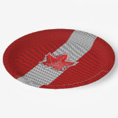 Canadees chroommanleder op koolstofvezelstijlen papieren bordje (Gekanteld)