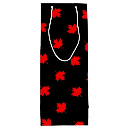 Canadees Cottage Maple Leaf Wijn Cadeautas (Achterkant)