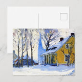 Canadees dorp. Grijze dag Feestdagenkaart (Voorkant / Achterkant)