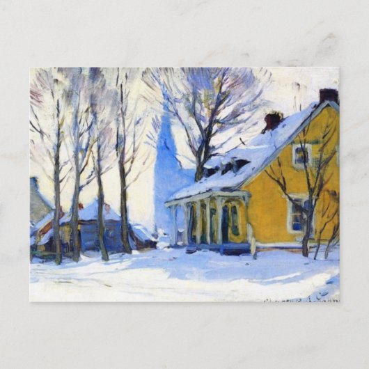 Canadees dorp. Grijze dag Feestdagenkaart (Voorkant)