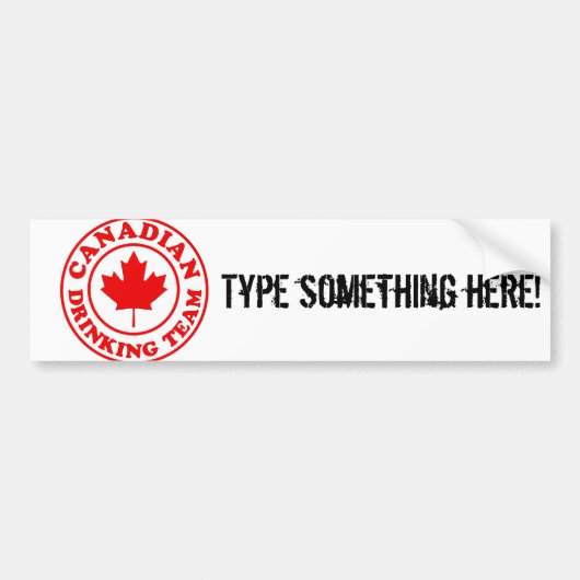 Canadees Drink team Bumpersticker (Voorkant)