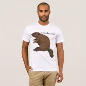 Canadees, eh! Cute Cartoon Beaver T-Shirt (Voorkant volledig)