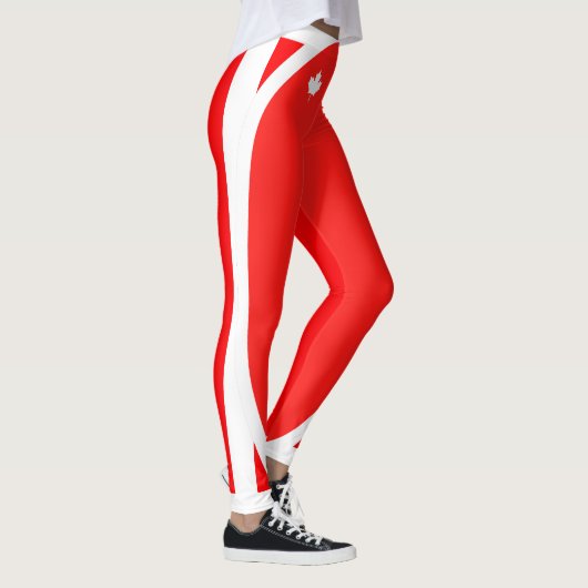 Canadees esdoornblad op rood (omgekeerd) leggings (Rechts)