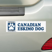 Canadees Eskimo Dog Blue Bumpersticker (Op auto)