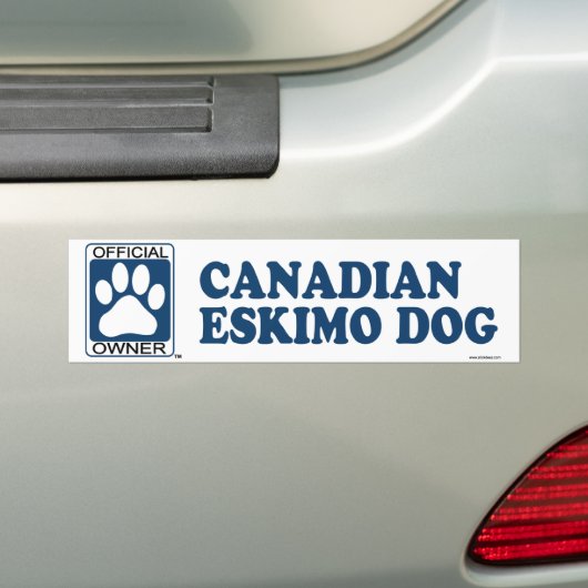 Canadees Eskimo Dog Blue Bumpersticker (Op auto)