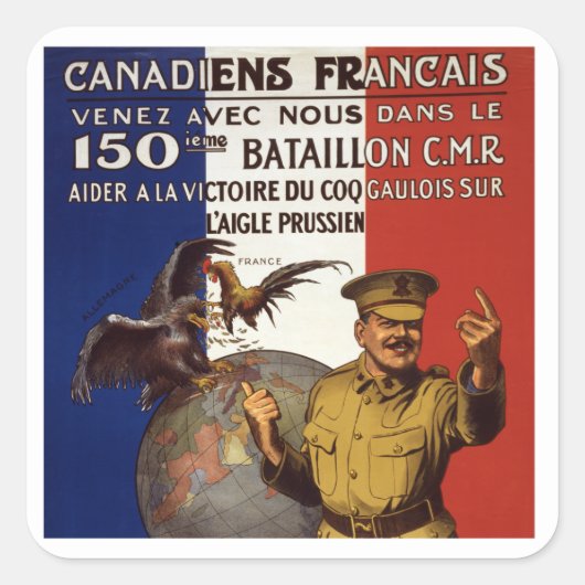 Canadees Francais Vierkante Sticker (Voorkant)