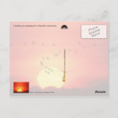 Canadees ganzen gesilhoueteerd tegen brandende zon briefkaart (Achterkant)