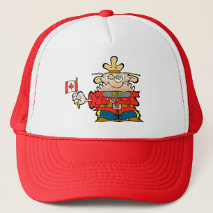 Canadees gebergte met een vlag van Canada, eh.. PE Trucker Pet