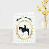 Canadees gebergte op paardenkerstKaart Kaart (Gele Bloem)