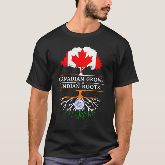 Canadees gegroeid met Indiase    rotsIndia Design T-shirt (Voorkant)