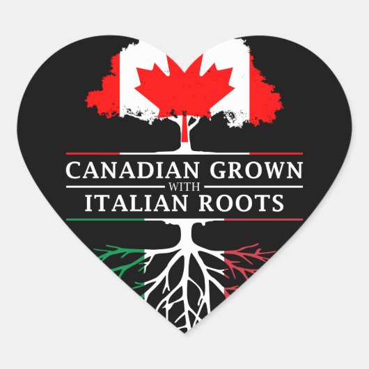 Canadees Gegroeid met Italiaanse Roots Italië Desi Hart Sticker (Voorkant)
