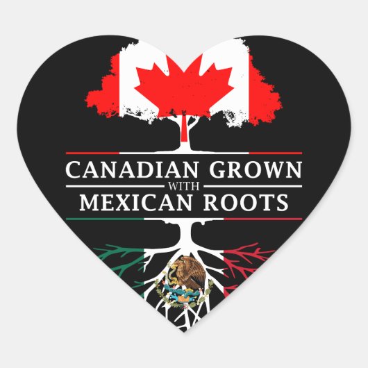 Canadees gegroeid met Mexicaanse rots Mexico Desig Hart Sticker (Voorkant)