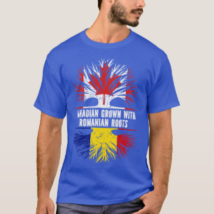 Canadees Gegroeid met Roemeense Roots Canada Vlag T-shirt