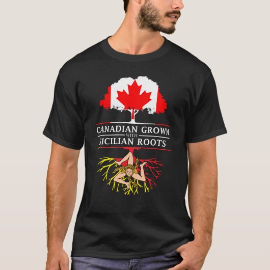 Canadees gegroeid met Siciliaanse roetSiciliaan T-shirt (Voorkant)
